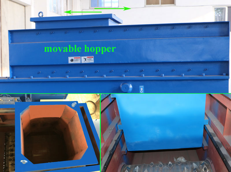 Vertical Shredding Plastic Drum Shredder Machine Movable Hopper For Drum Barrel