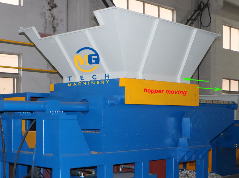 Single Shaft PP Jumbo Bag Shredder Machine With Coupler and Movable Hopper