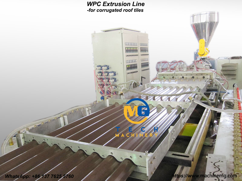 WPC Production Line For Corrugated WPC Roof Tiles