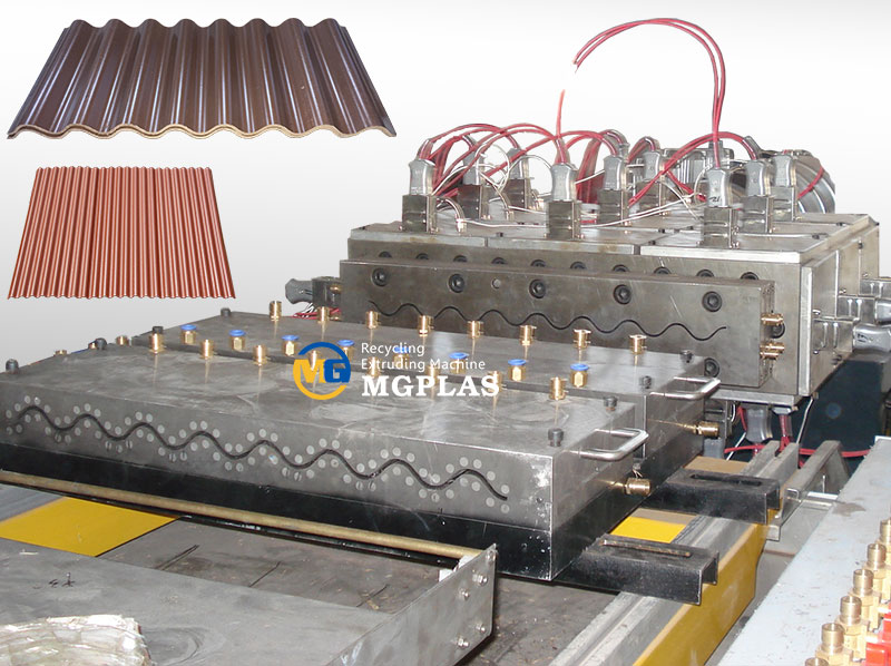 WPC Production Line For Corrugated WPC Roof Tiles