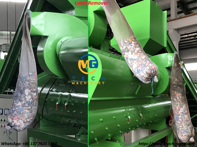 3 Barrel PET Bottle Label Remover Machine Recycling All PET Plastic Bottle With Shrink Labels