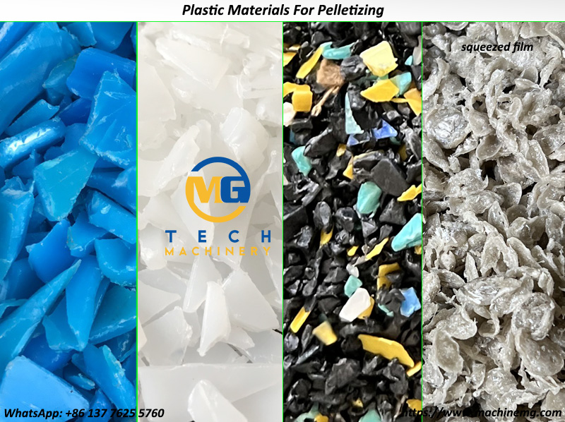 PE Plastic Flakes Water Ring Pelletizing Line For PE Flakes Scraps Recycling Pelletizing