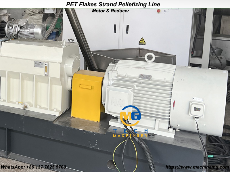 Plastic PET Pelletizing Machine With Strand Pelletizer For PET Flakes Recycling Pelletizing