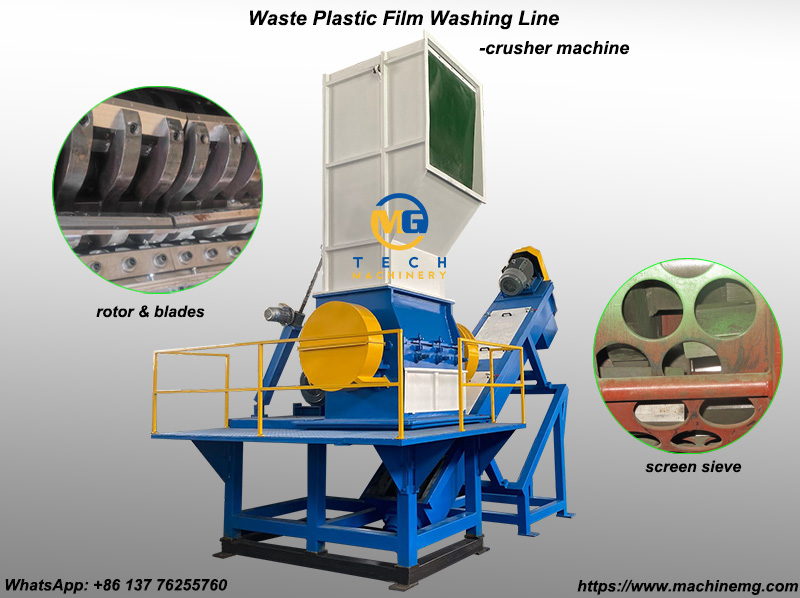 Plastic Film Washing Machine Line For PP PE Waste Plastic Film And Bag Recycling