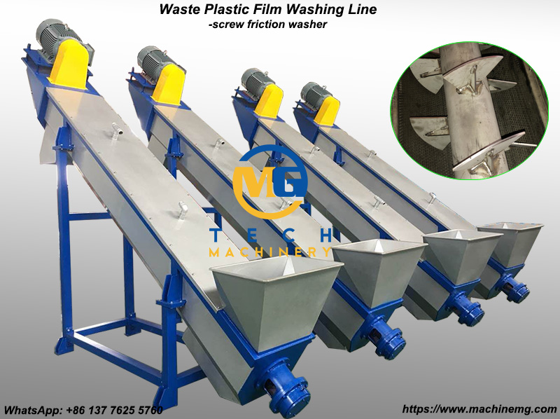 Plastic Film Washing Machine Line For PP PE Waste Plastic Film And Bag Recycling