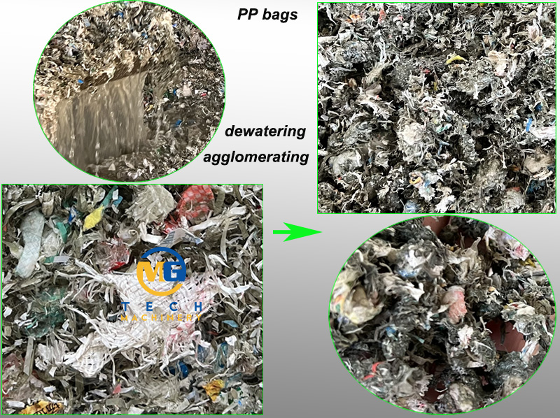 Plastic Squeezer Machine For Wet PE PP Films And Jumbo Bag Dewatering Pelletizing