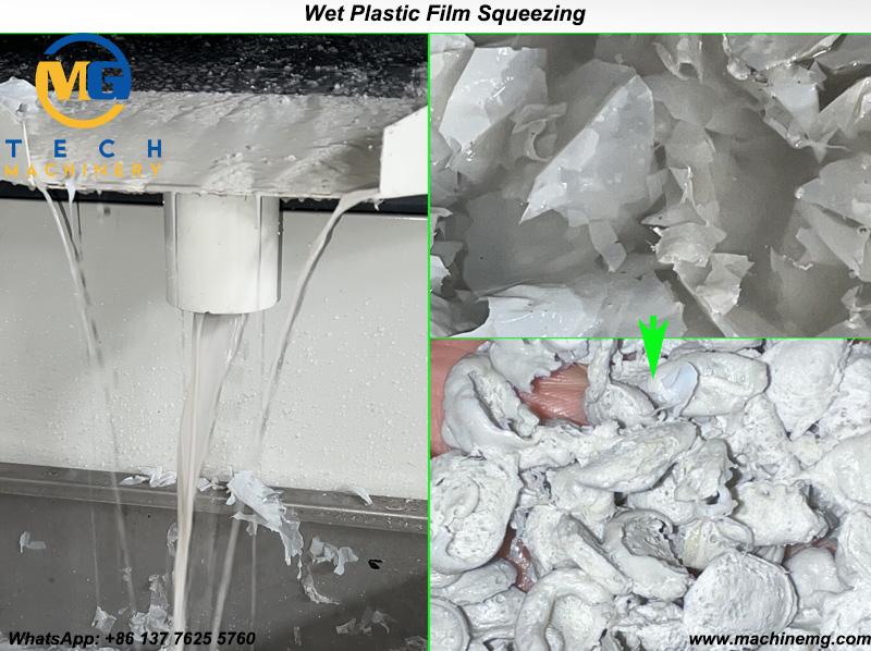 Plastic Squeezer Machine For Wet PE PP Films And Jumbo Bag Dewatering Pelletizing