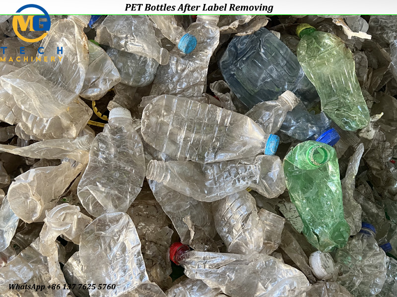 Cost Effective 3 Barrel PET Bottle Label Remover Machine For 99.5% Plastic Label Removing