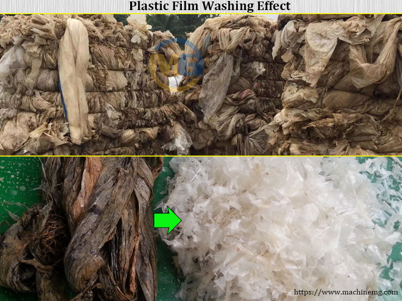 PE PP Plastic Film Washing Line For Waste Plastic Film And Bag Recycling