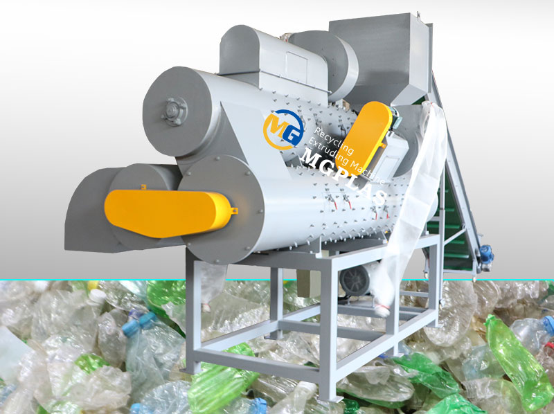 PET bottle label remover for plastic bottle recycling plant