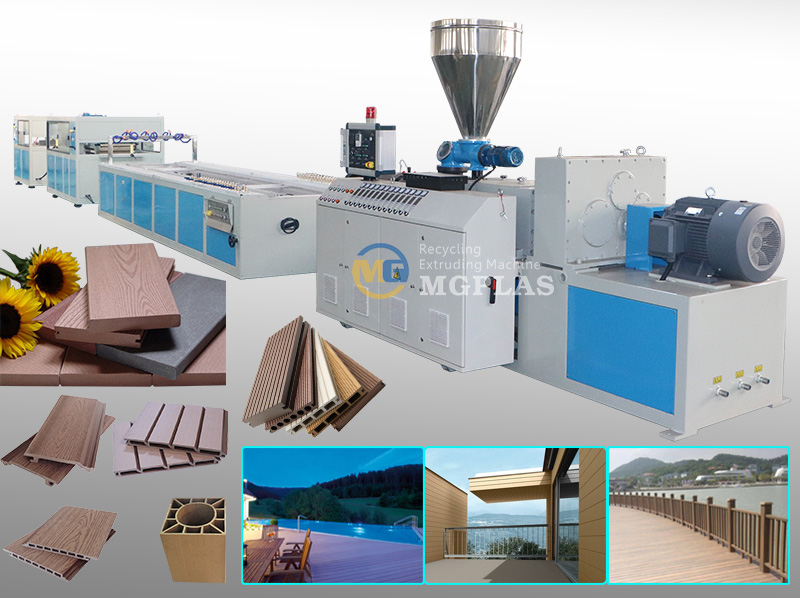 High quality Wood Plastic HDPE WPC Decking Production Line