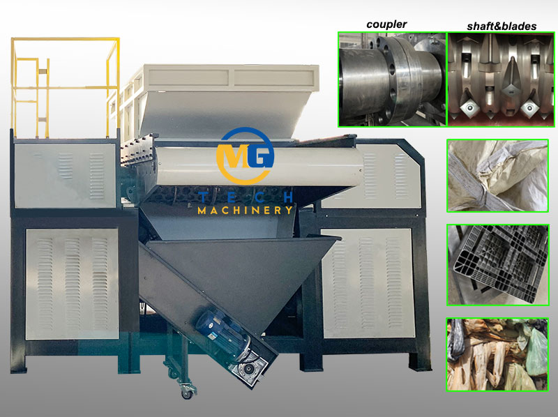 Multiuse Big Capacity Single Shaft Shredder With Double Driving System
