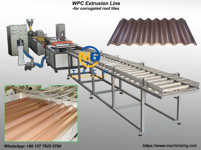 WPC Production Line For Corrugated WPC Roof Tiles
