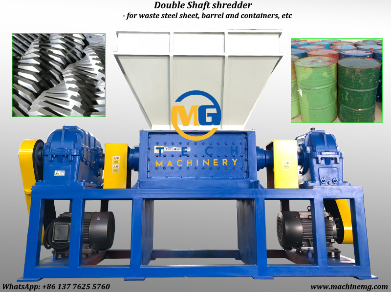 Heavy Twin Shaft Shredder For Shredding Metal Waste