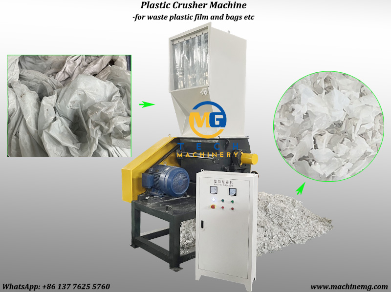  Heavy Plastic Film Grinder Machine For Grinding Crushing Waste Plastic Film And Bags 
