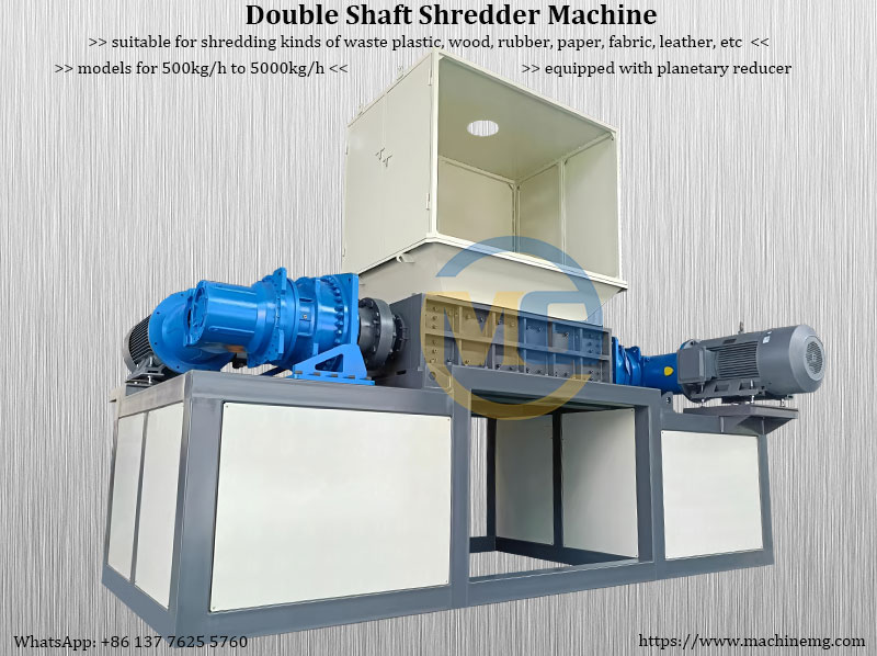 Industrial Twin Shaft shredder with Planetary Gearbox for Tough Waste