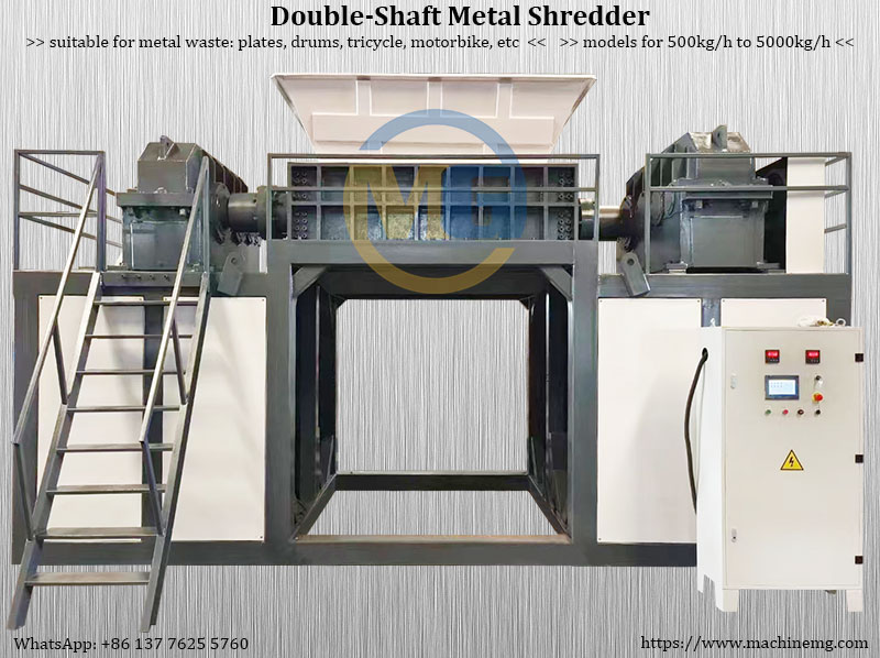 Robust Twin Shaft Shredder for Waste Material Recycling by Efficient Shearing Process 