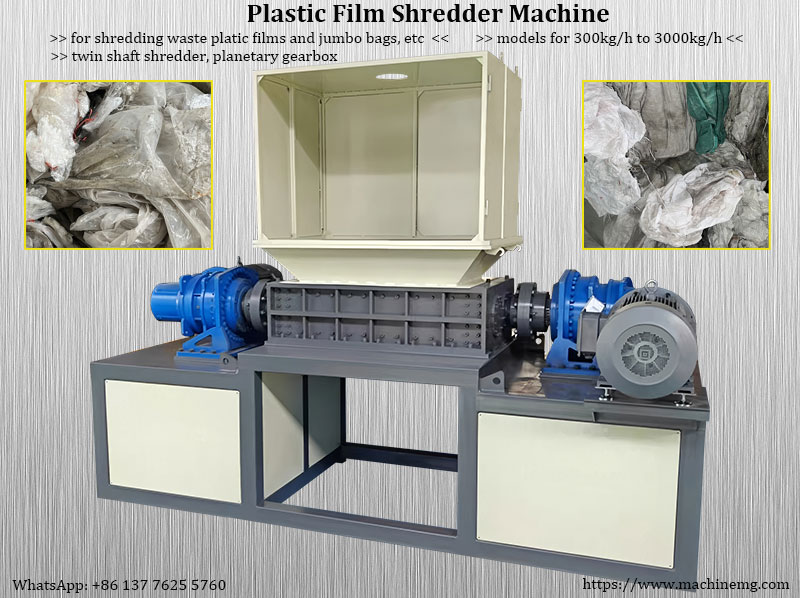 Twin Shaft Shredder Machine For Shredding Plastic Film, Jumbo Bag And Irrigation Tape
